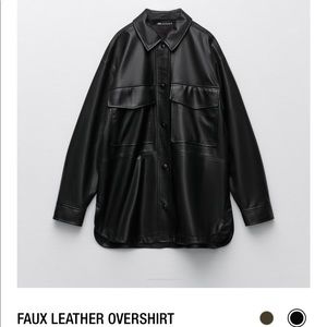 ZARA faux leather oversized overshirt